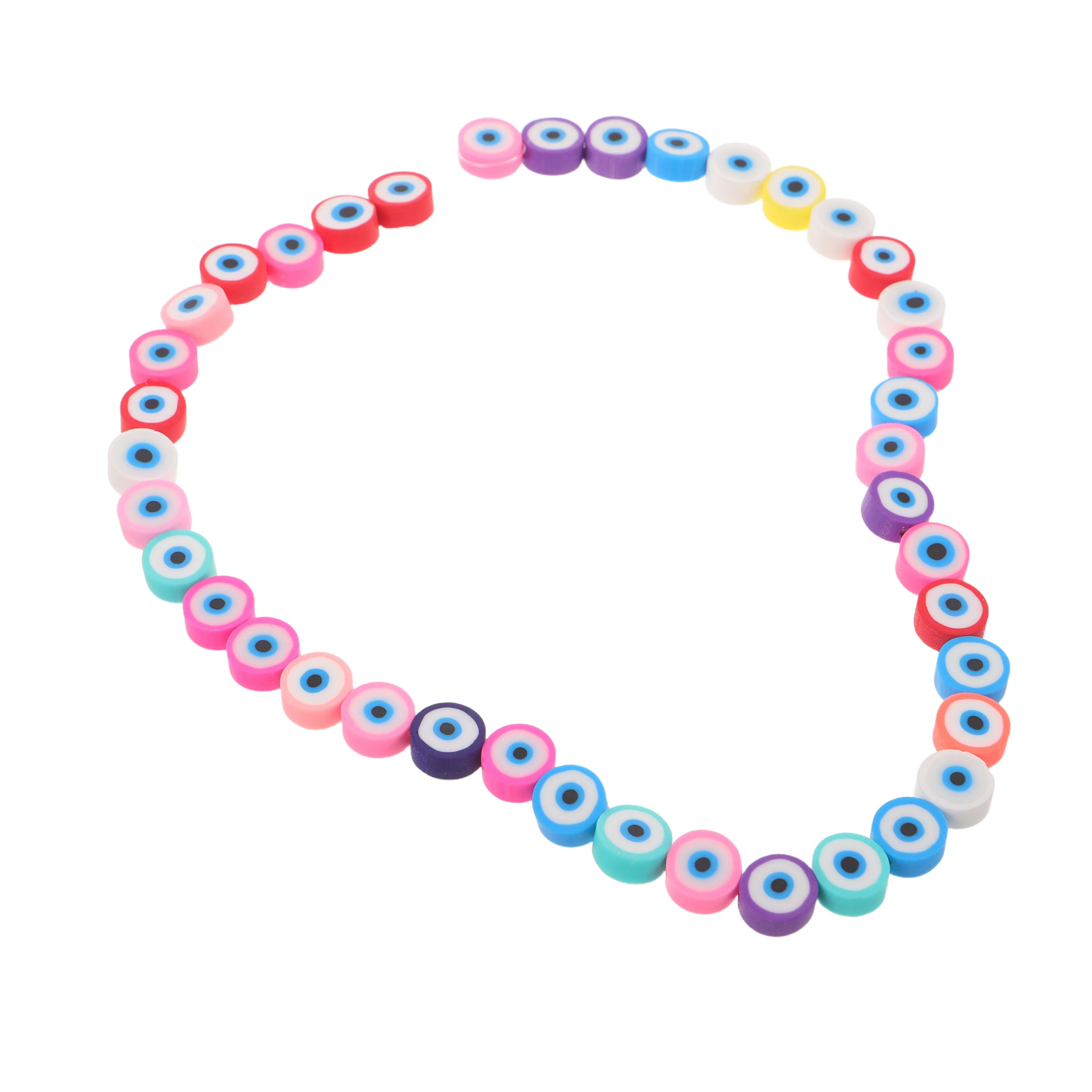 1 سلسلة عين الشر بوليمر حبيبات صلصال ظهر مسطح ل سوار ذاتي الصنع قلادة القرط الحرفية مستلزمات صناعة المجوهرات خزر عازل #4