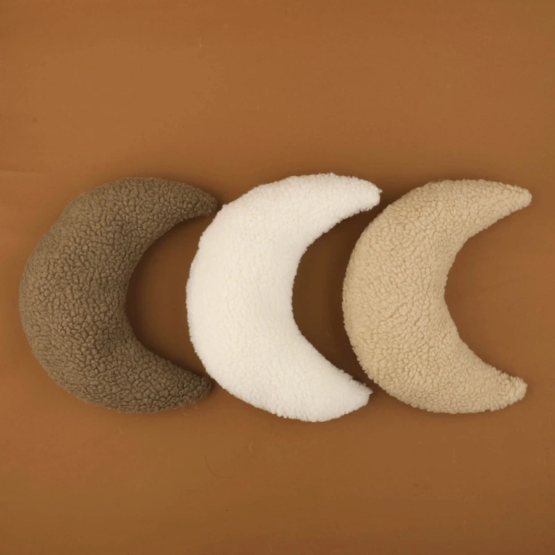 New Newborn Photography Props Posing Aid Pillow Soft Plush Moon Shape Pillow Baby Studio Photo Shoot Pillow Cushion Accessories