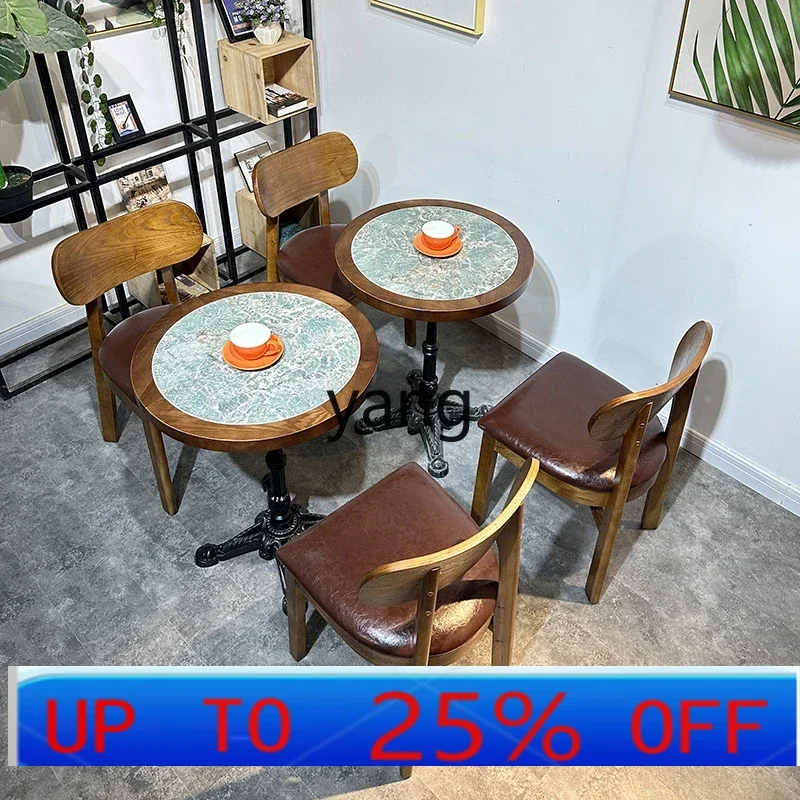 CX cafe tables and chairs solid wood retro catering hot pot baking dessert shop bar table commercial