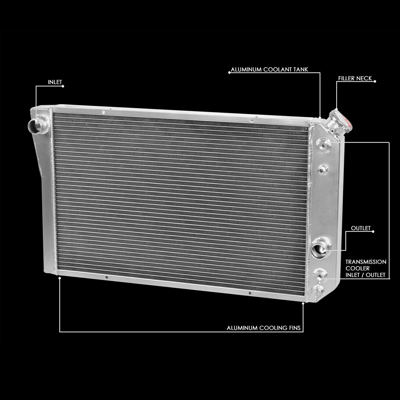 3 Row Full Aluminum Core Racing Radiator for 1982-2002 Chevy S10 Blazer Corvette
