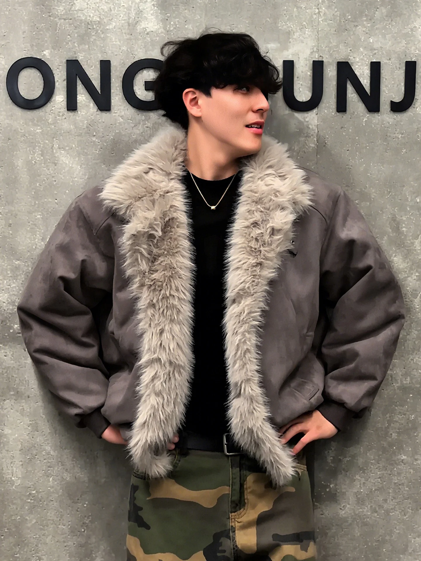 

Мужская модная утепленная куртка из кожи и меха, осенне-зимняя новинка, в американском ретро-стиле, повседневная верхняя одежда