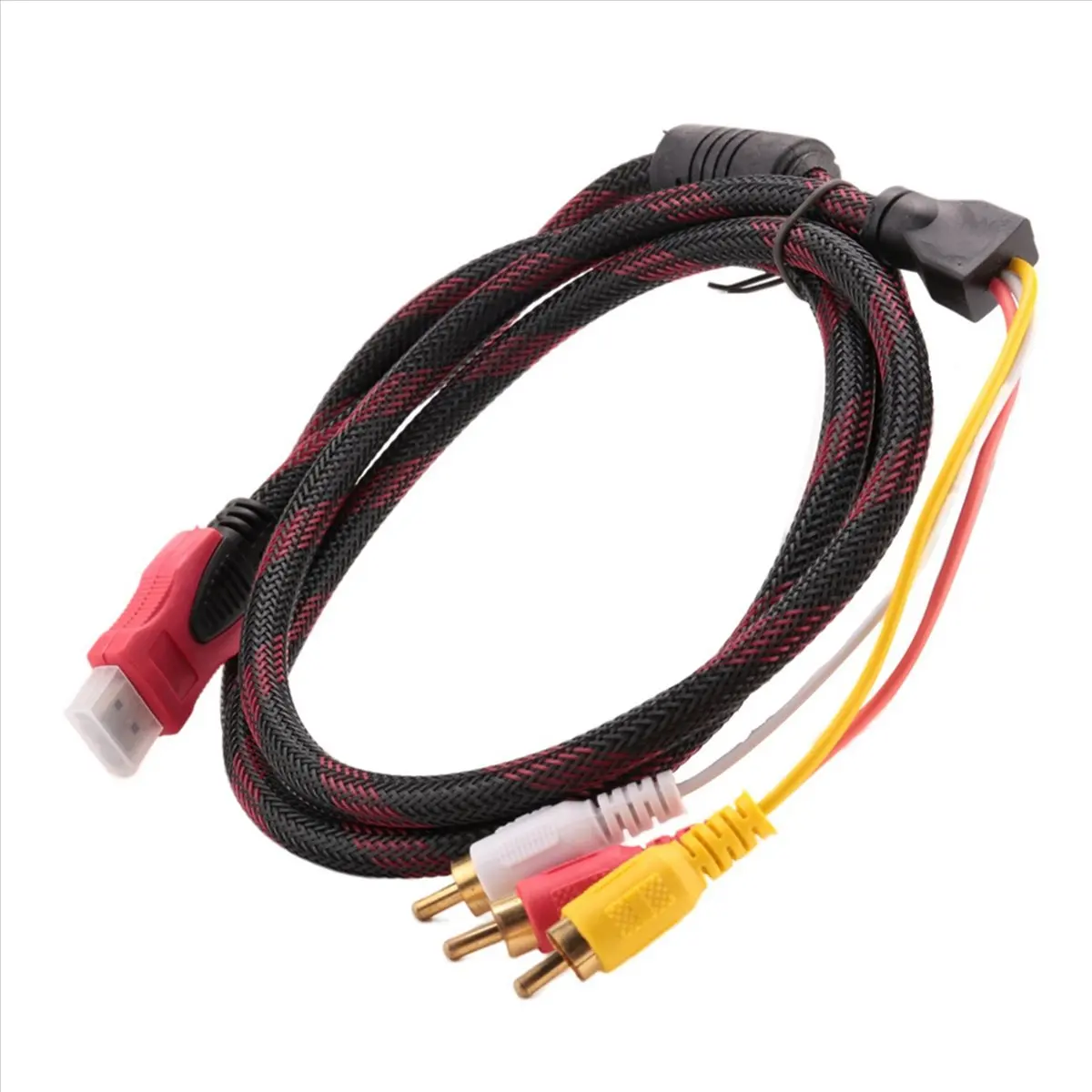 [A75T] 4X US 5Ft HDMI to 3 RCA Video Audio AV Component Converter Adapter Cable for HDTV