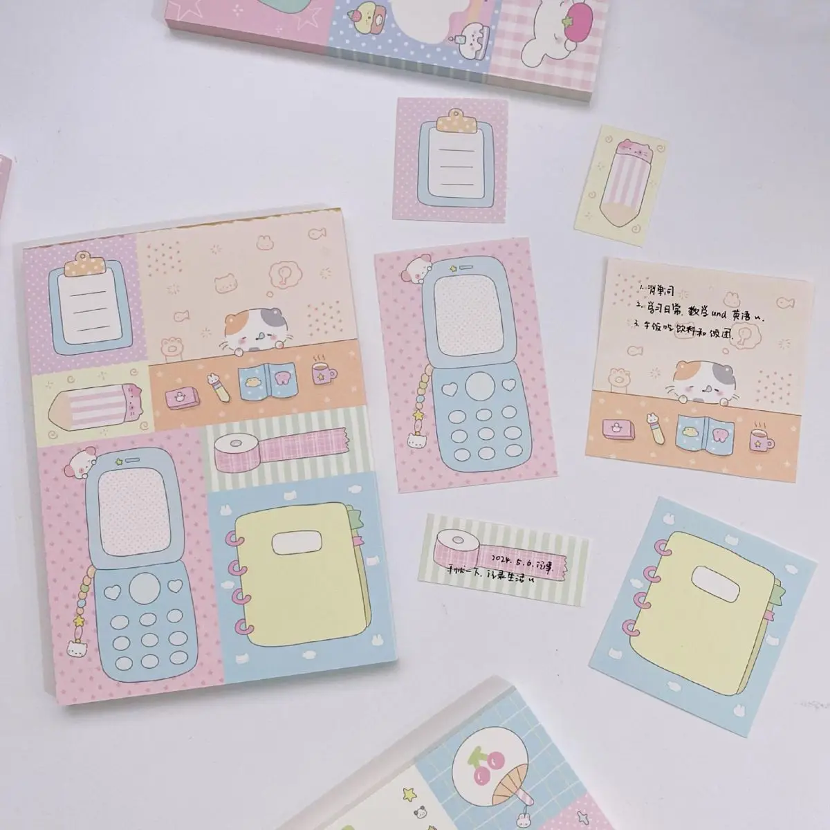 Kawaii Stationery Memo Pads 50sheets Scrapbook Material Note Paper Multifold Notes Accessory Offices Decorative Book