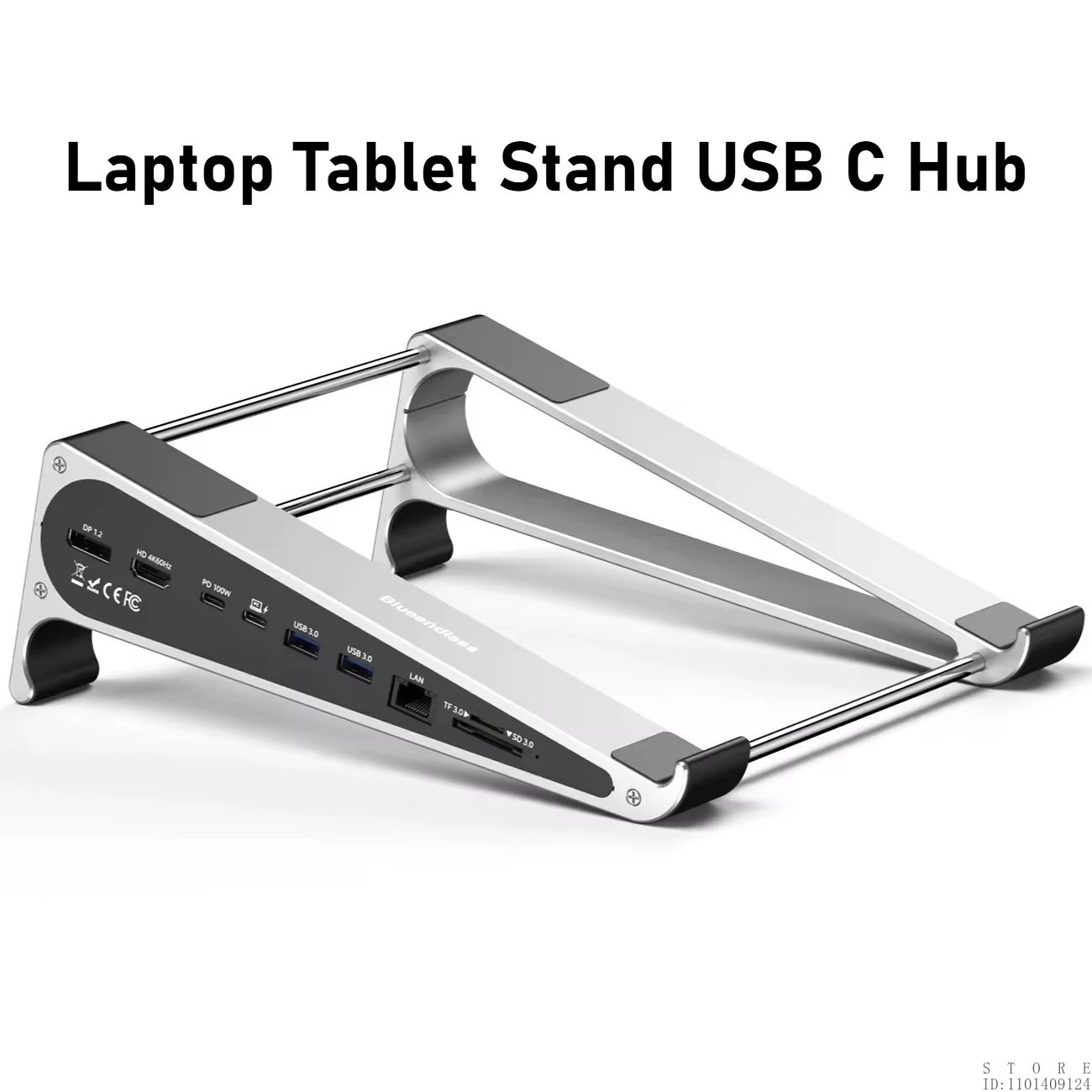 

8 Port 8 in 1 Laptop Hub Adapter Aluminum Laptop Stand Type C Network Card with USB C MST HDTV DP 4K 60Hz Hub Docking Station