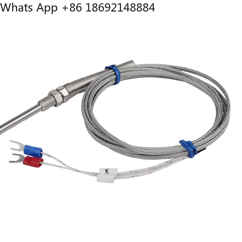 K-type thermocouple transmitter probe type M8 threaded metal shielded wire temperature thermistor temperature sensor