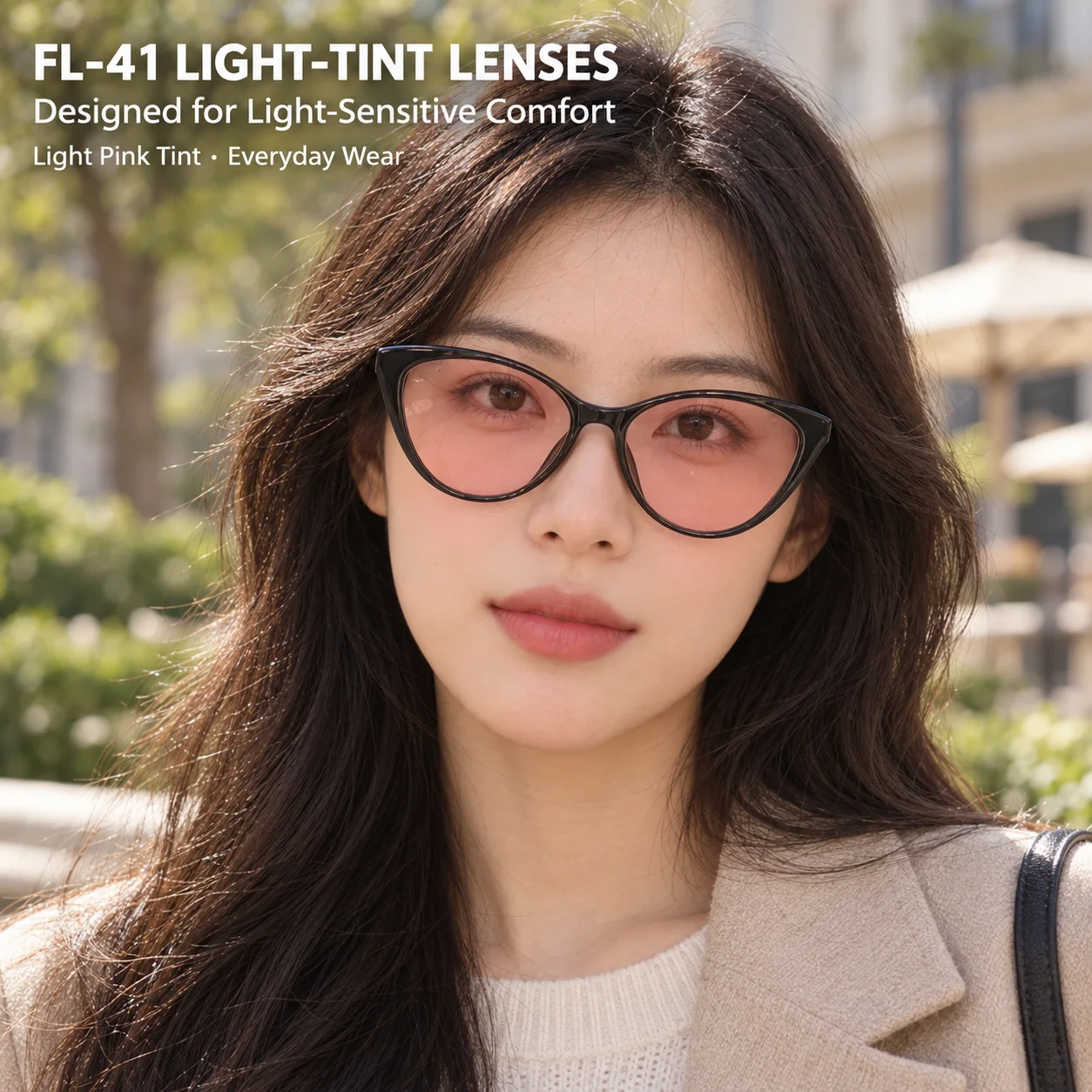 SHINU FL-41 Migraine Glasses FL41 Light Tinted lenses Indoor Block 480-520nm Blue Green Light Anti Photophobia  Sunglasses Women