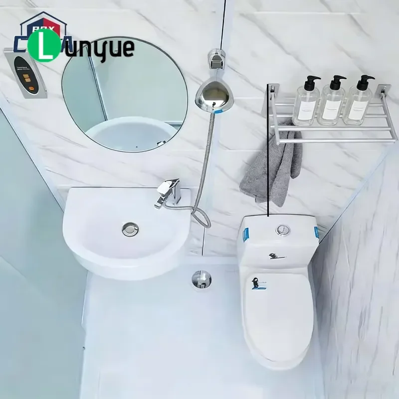 Prefabricated Bathroom Unit with Shower and Toilet Integrated Living Room Bedroom Modern Design Compact Space Saving Solution
