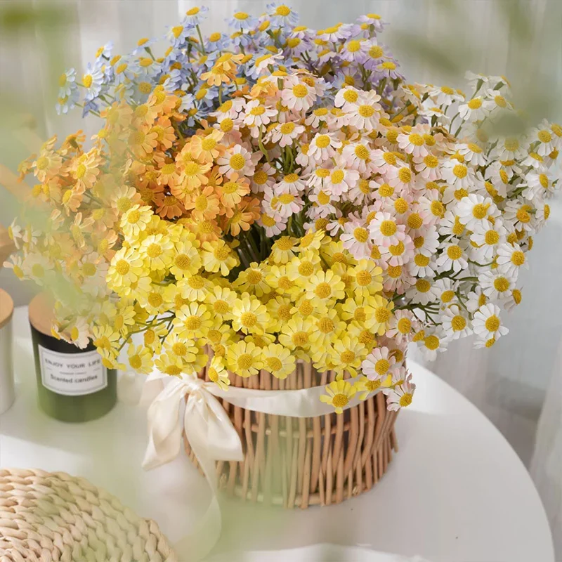 34 Cm flores artificiales de Margarita manzanilla flor de seda ramo de mano decoración de mesa de fiesta en casa arreglo floral decoración de boda