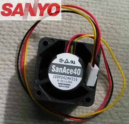 Sanyo 고품질 서버 인버터 냉각 팬, 4cm 4028, 24V, 0.095A, 109P0424H316, 40x40x28mm