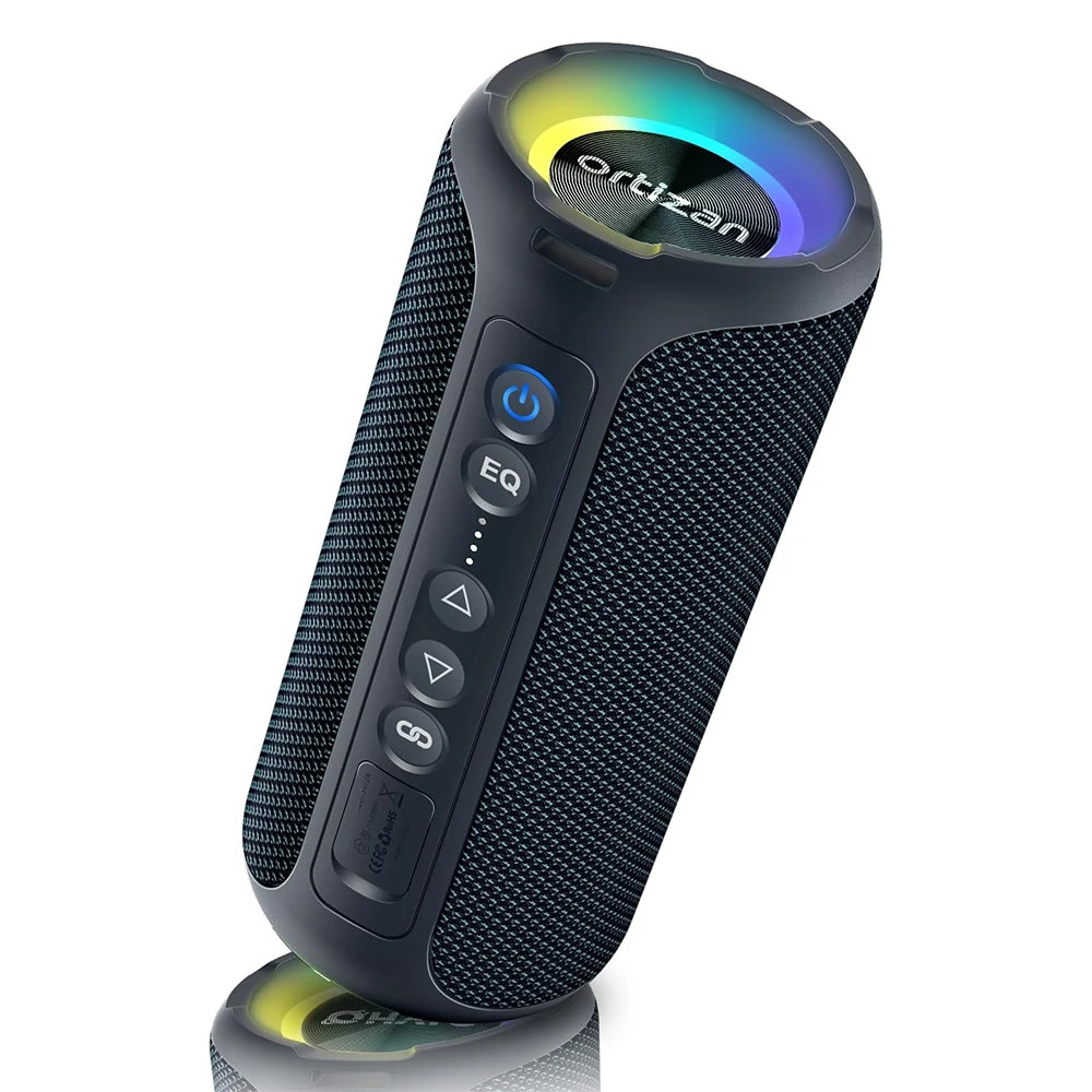 Ortizan X8 Pro Tragbarer Bluetooth-Lautsprecher, 40W Kraftvoller Klang und Verstärkter Bass, IPX7 Wasserdicht, TWS-Kopplung, RGB-Beleuchtung, TF/AUX-Eingang, Kabellose Bluetooth 5.3 Lautsprecher für