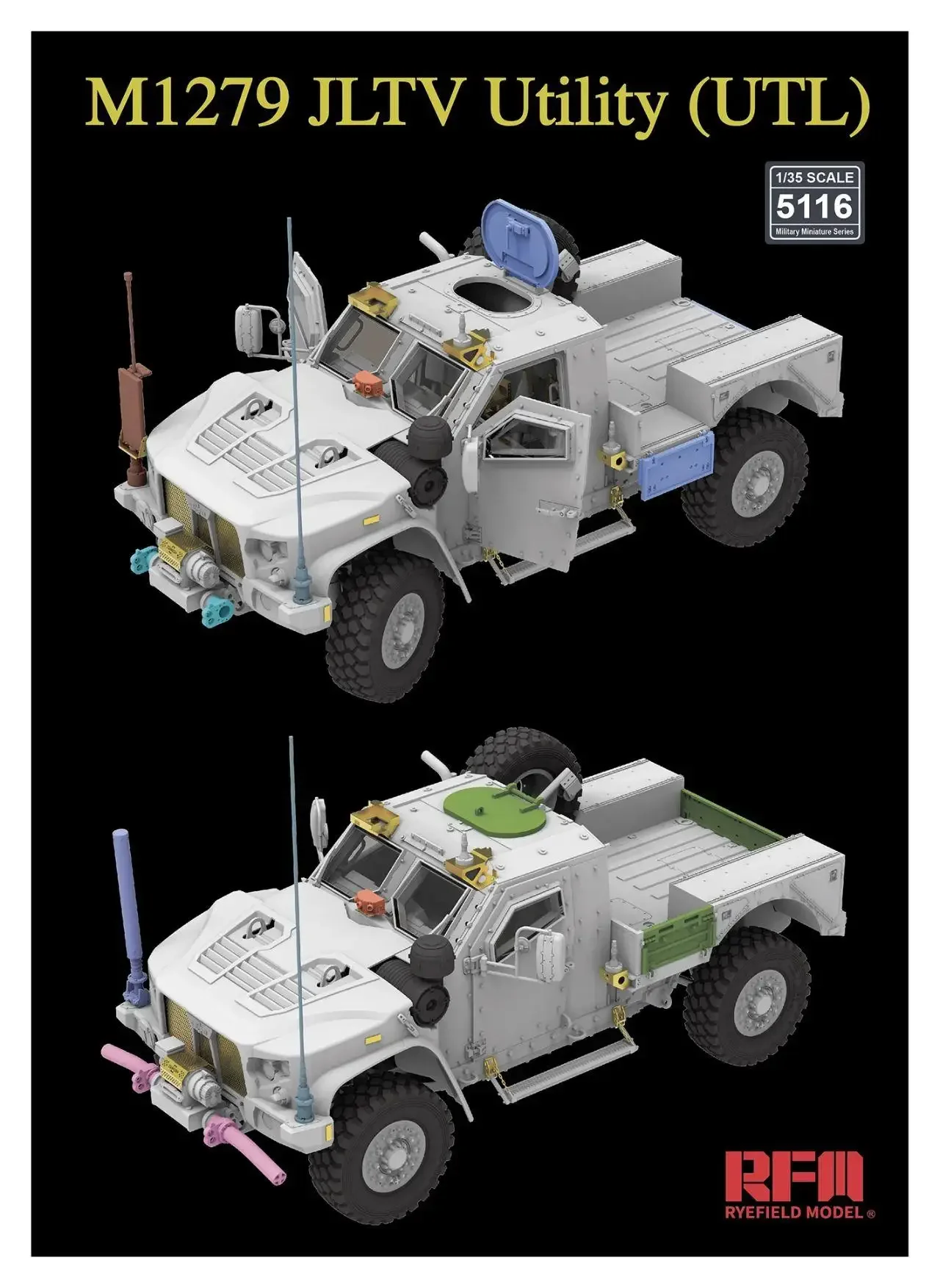 RYEFIELD Lightning Protection Vehicle, veículo utilitário americano M1279 JLTV, 5116, 1:35, UTL