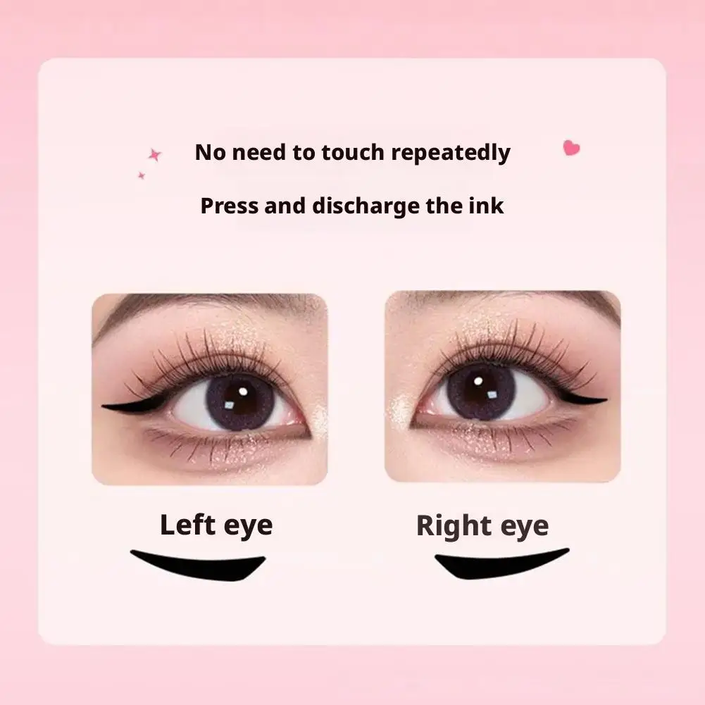 Obrotowy Stempel do Eyelinerów Zintegrowany Czarno-Brązowy Dwustronny DIY Szablon do Eyelinerów Wodoodporny Odporny na Rozmazywanie Długotrwały Płynny Pisak