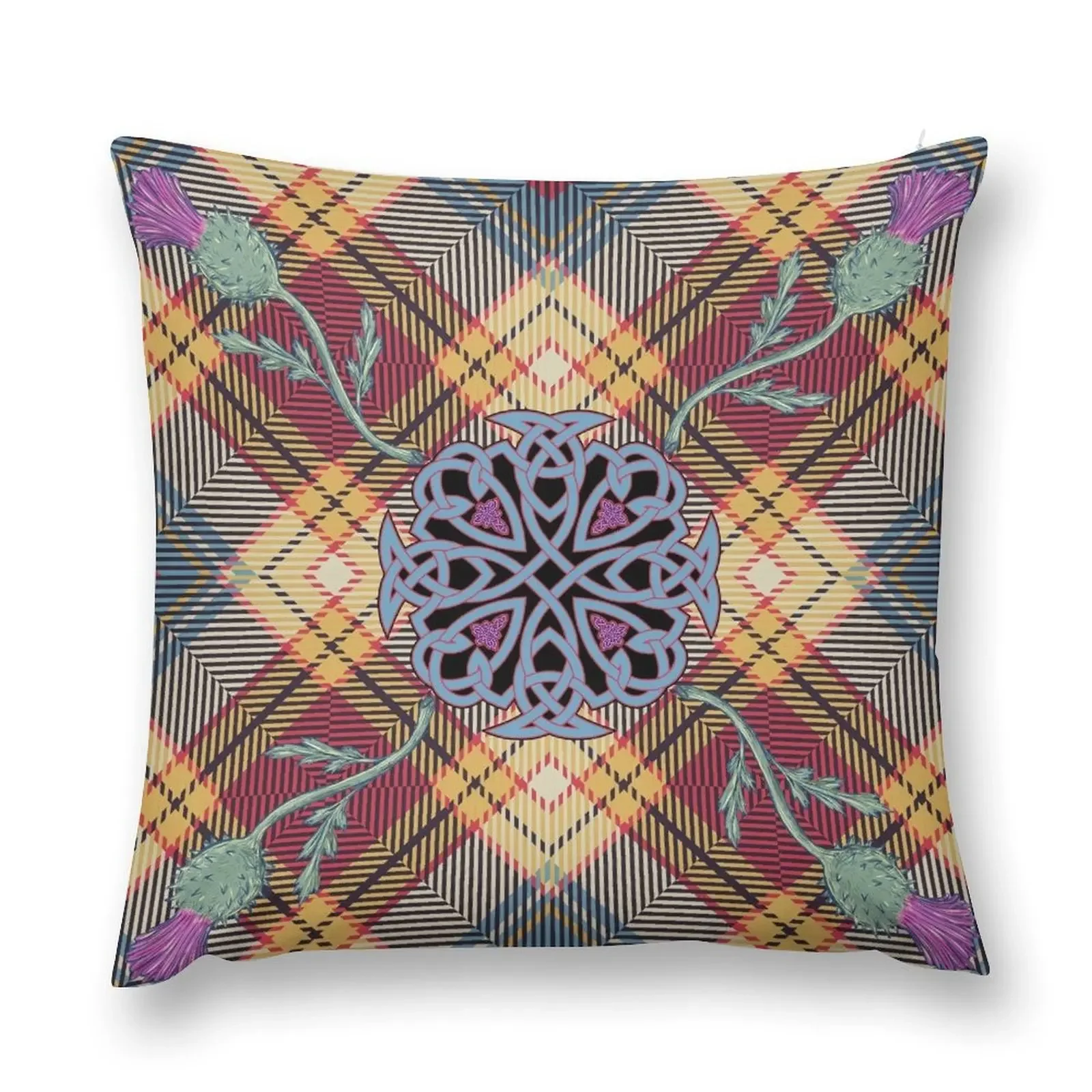 Scottish Thistle Tartan Throw Pillow Christmas Throw Pillows Covers Sofa Cushions Covers pillow