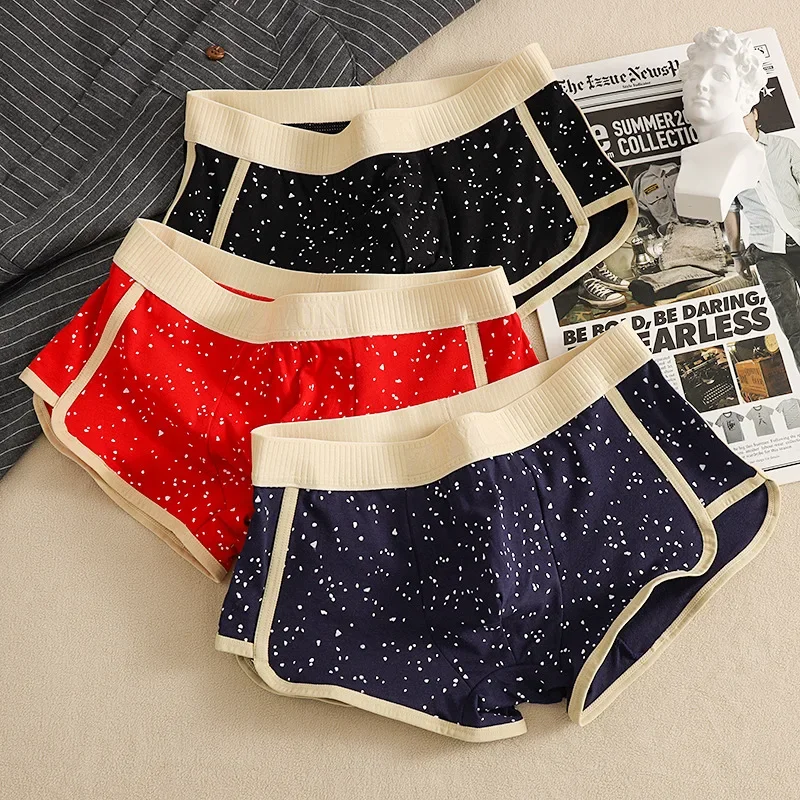 New men\'s starry sky underwear cotton loose and comfortable boxers men\'s boxer trendy breathable boys\' boxer shorts head