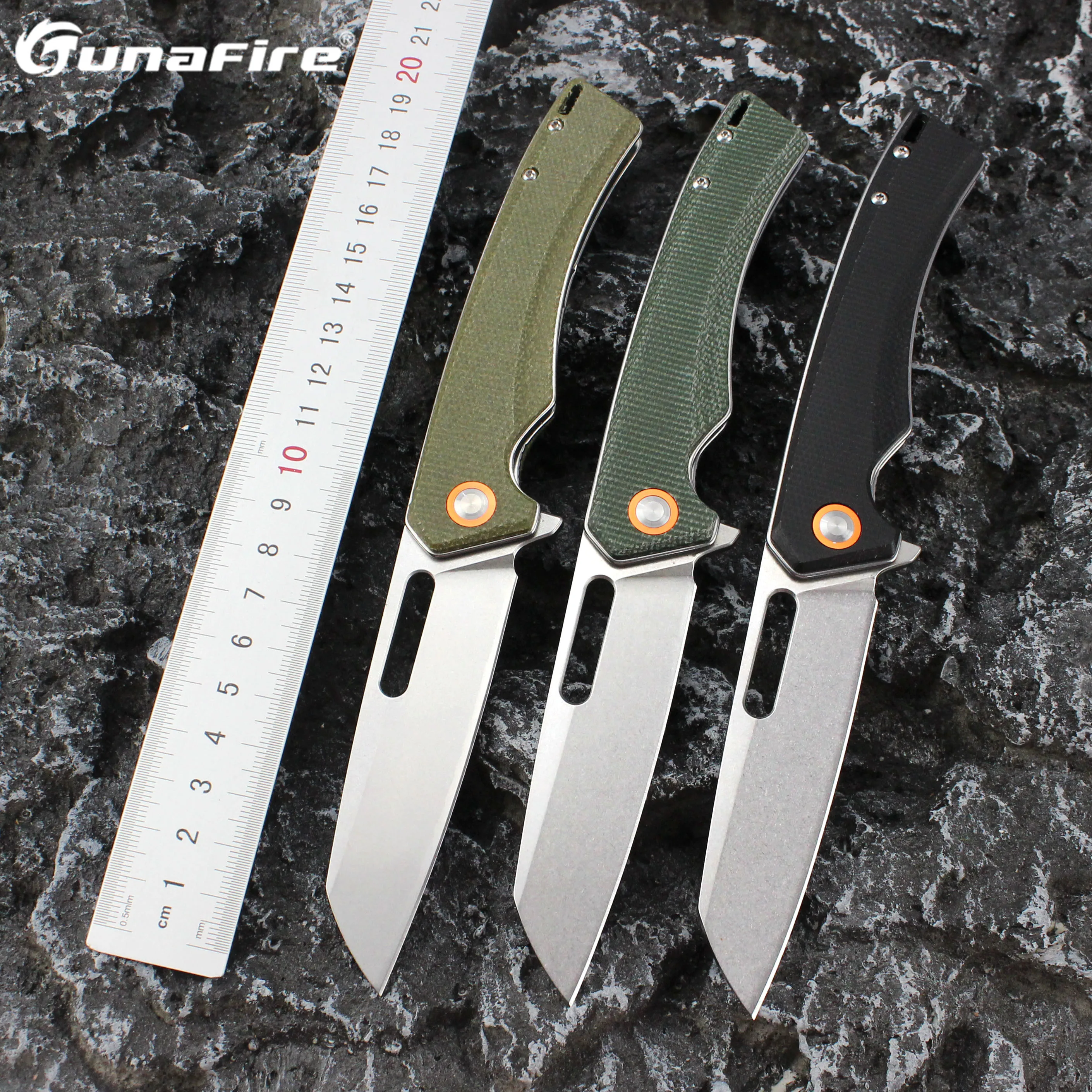 

Tunafire GT957 Outdoor Survival Knife D2 Steel Blade Micarta Handle Portable Pocket Folding Knife EDC Hand Tool GT957