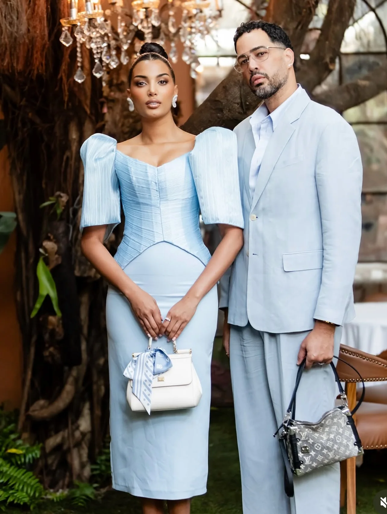 Elegantie blauwe lange bruiloftsgastjurk gezwollen korte mouwen theelengte formele gelegenheidsjurken dames avondjurken galajurk