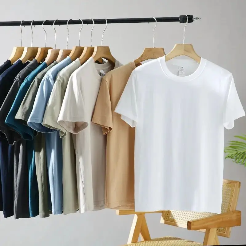 230G combed cotton OZ silhouette couple basic versatile solid color short-sleeved T-shirt