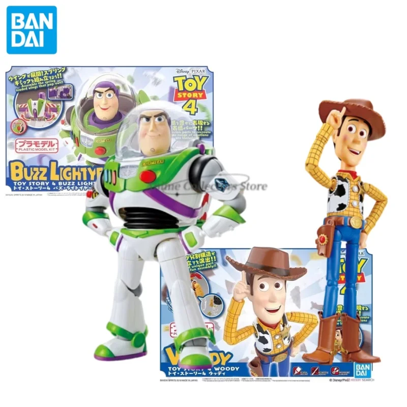 IN STOCK Bandai Genuine Toy Story 4 Buzz Lightyear Woody Anime Action Figure Collectible Assembly Model Toys Ornament Gift