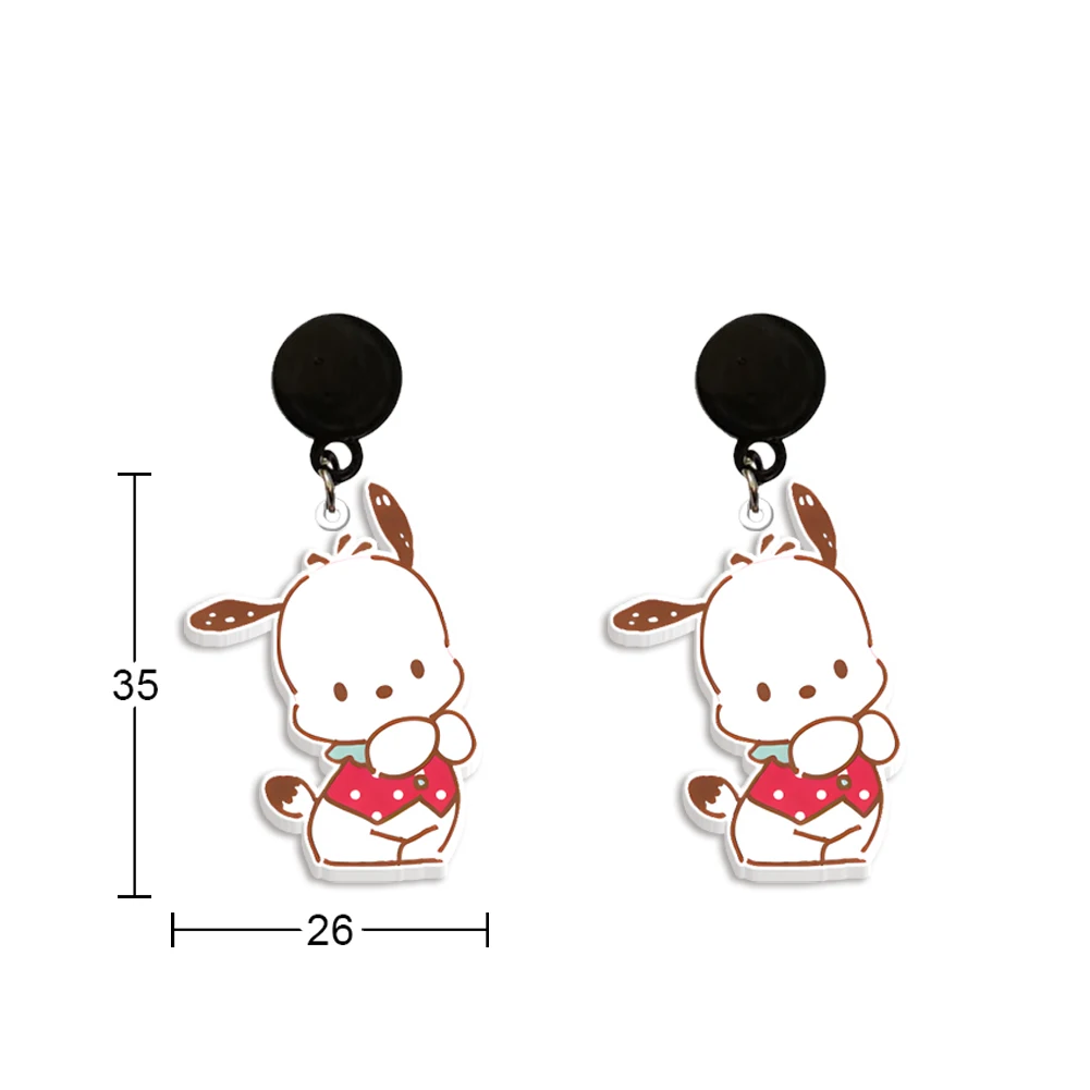 W New Style Cute Sanrio Acrylic Stud Earring Hellokitty Earrings Resin Epoxy Jewelry Gifts For Friends