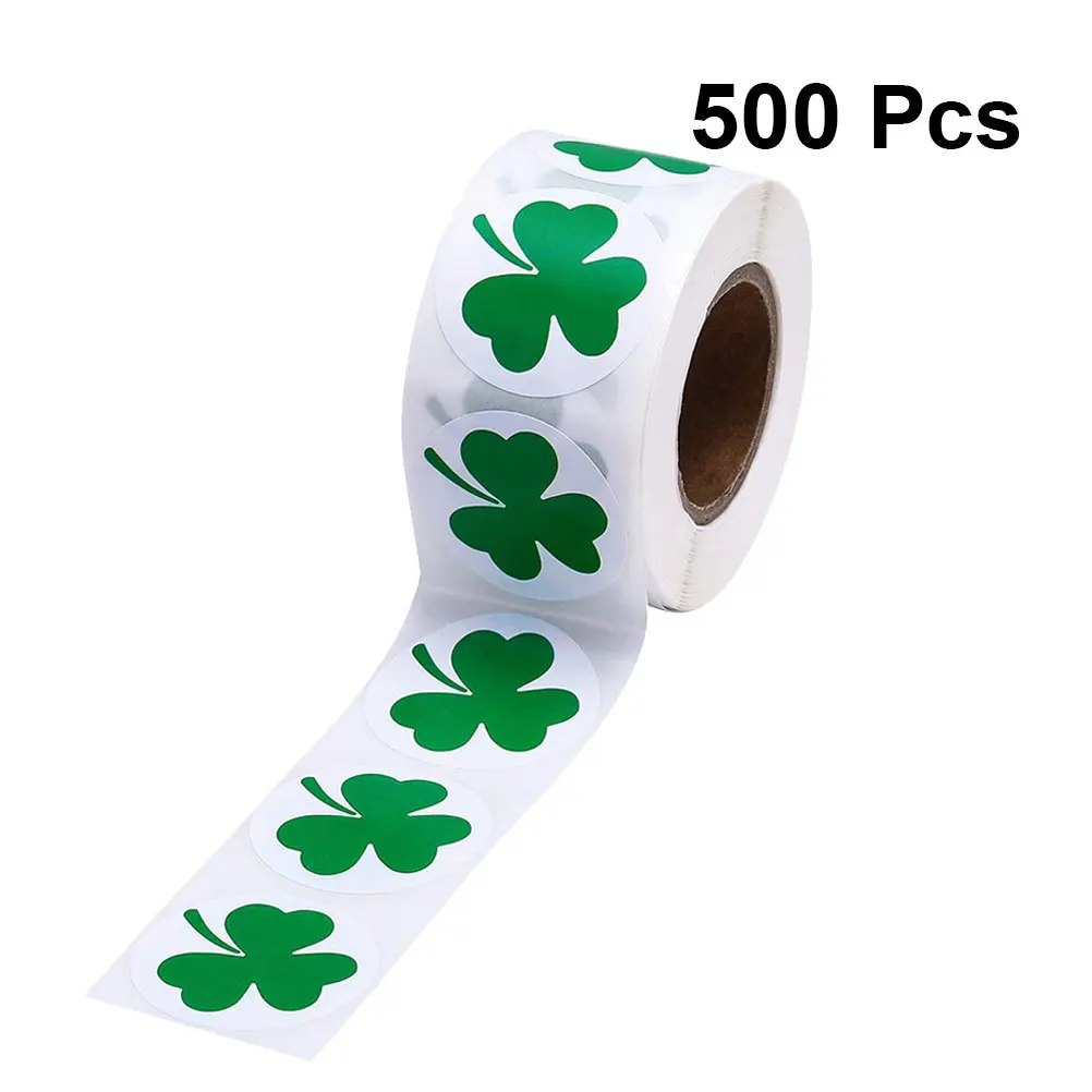 

1 Roll Christmas Stickers Reusable Clover Sealing Sticker Self-Adhesive for Notebook Furniture Candy Bag Baking Packing Label