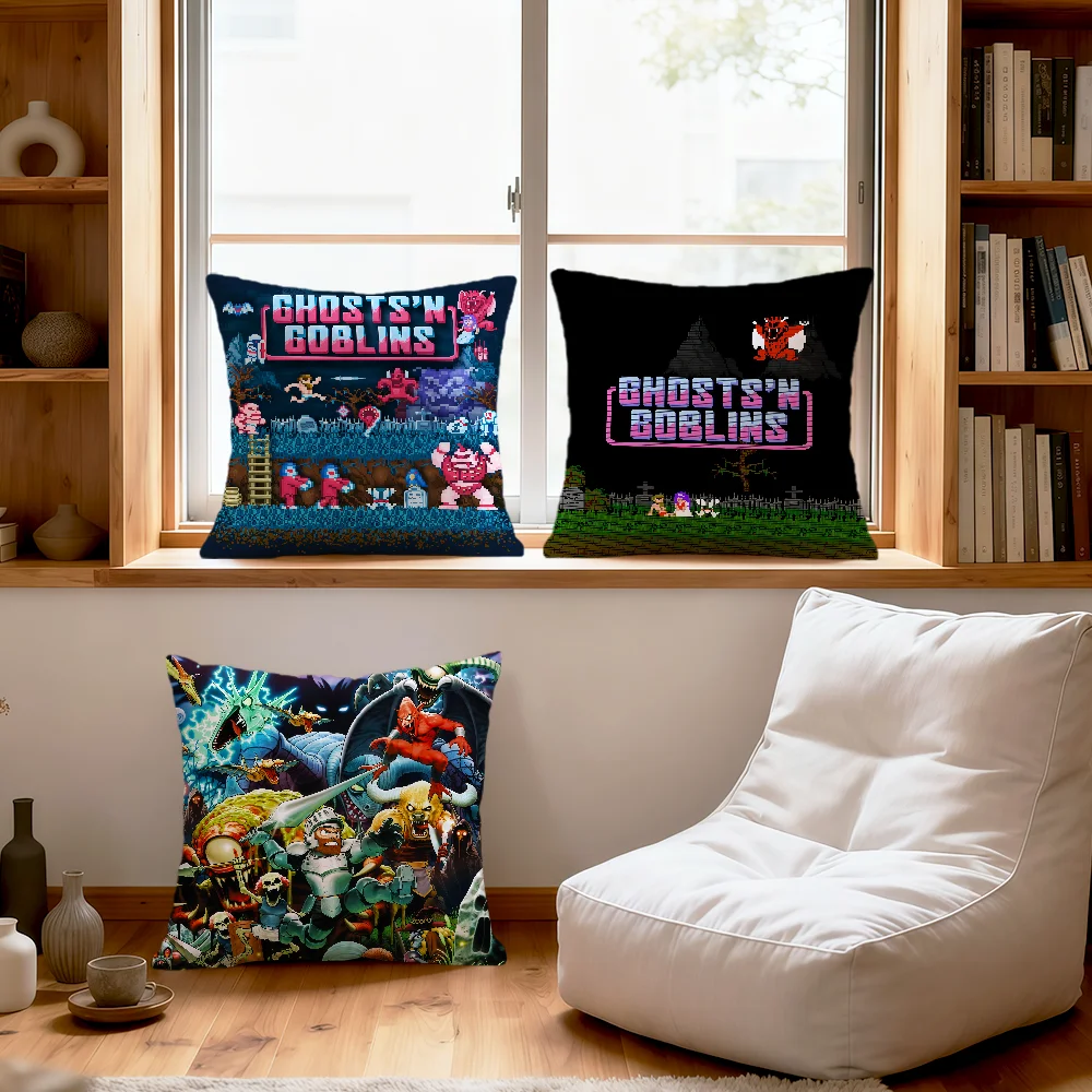 vintage pixel game g-Goblins N Ghosts soft pillowcase for Sofa Home Living Room bedside Decor pillow cover Gift Party hogar