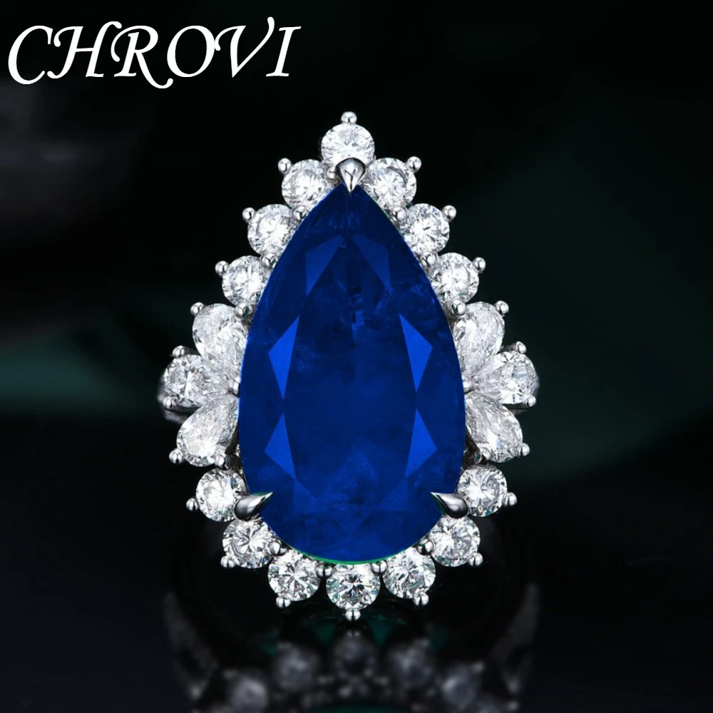 925 pure silver new model, highly popular, set with micro-set waterdrop pear-shaped green open-end engagement ring