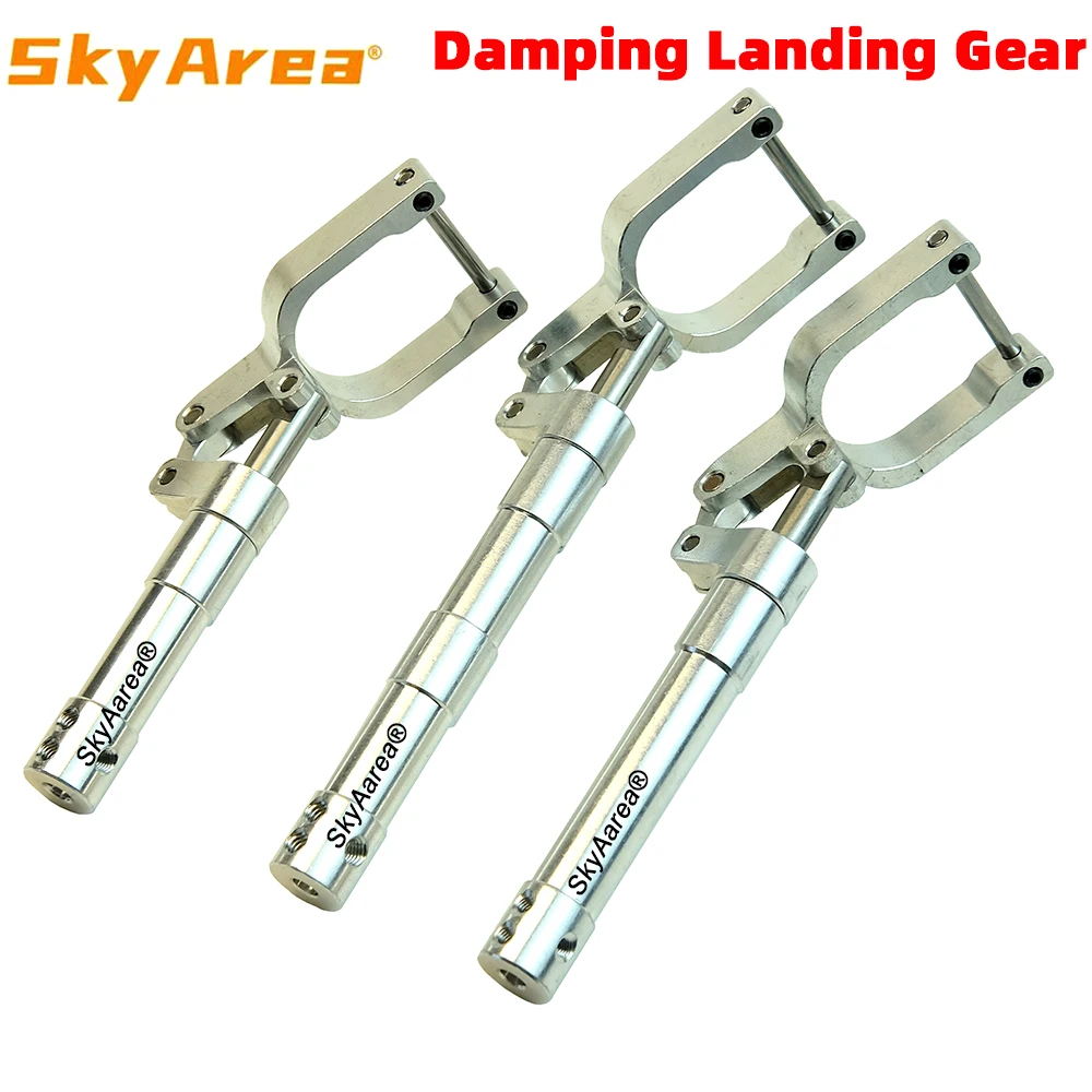 1 Piece Top Hole 4/5/6mm Damping Kneeling Landing Gear Legs Height 95mm-165mm Worm Shock Tripod for 3-4kg RC Aircraft EDF Plane