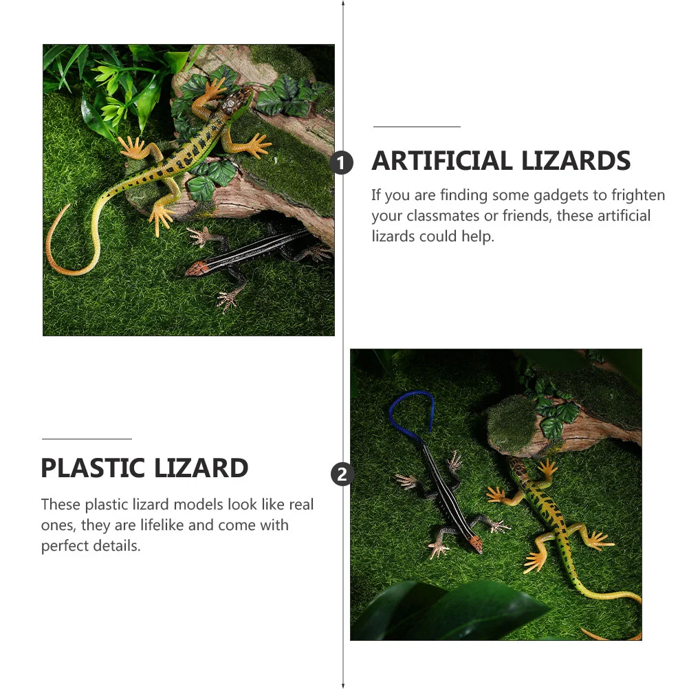 Tricky Toys Plastic Lizard Fake Lizards for Kids Mini Cat Life Like Gecko Green