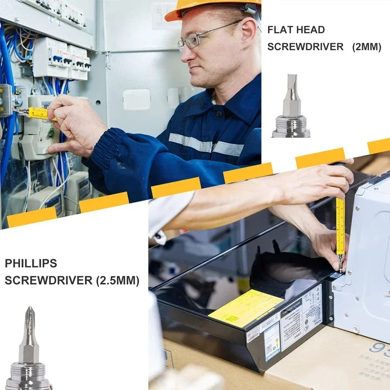 قلم حبر جاف متعدد الوظائف 7 في 1 مع أداة قياس يدوية حديثة ومفك براغي مسطرة تقنية وشاشة تعمل باللمس ومستوى الروح