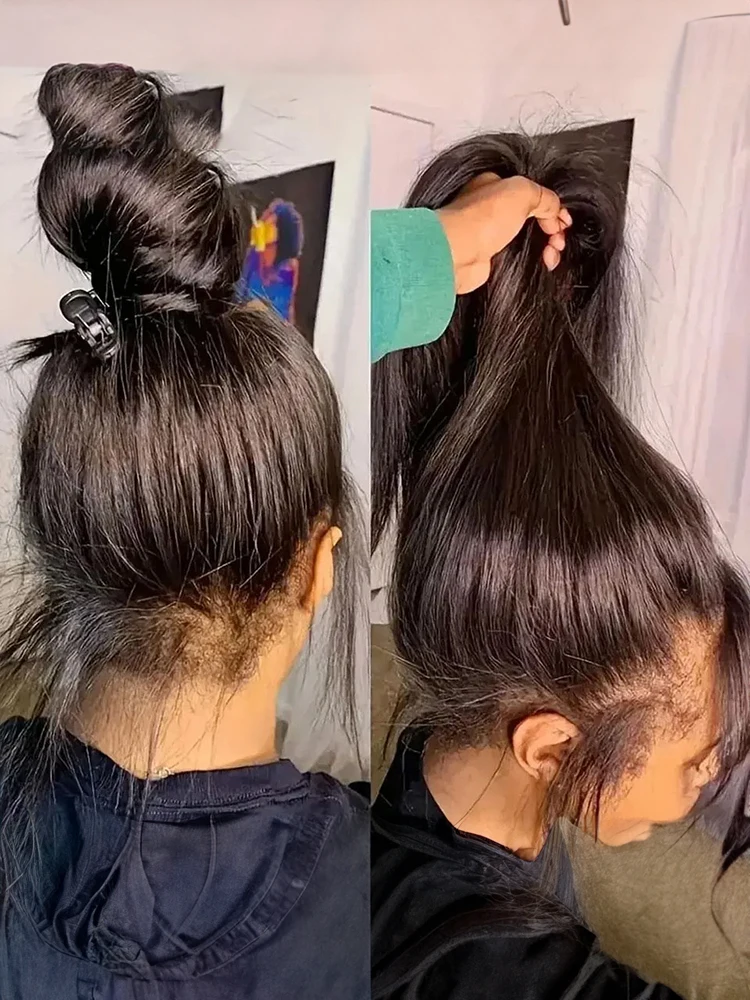 40 46 بوصة العظام مستقيم 13x4 13x6 HD الدانتيل الشفاف الجبهة الباروكات البرازيلي الشعر البشري 360 شعر مستعار دانتيل كامل للنساء 300% الكثافة #5