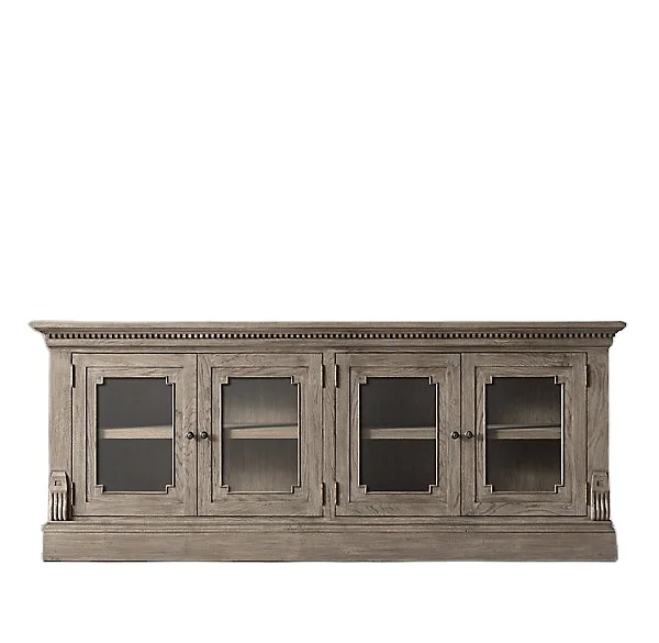 *Modern Sideboard Home Hotel Livingroom Furniture Handcrafted Solid Hardwood Fine Veneers Glass Sideboards