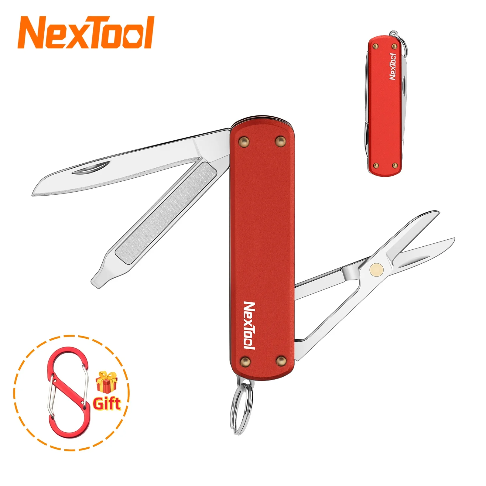 NexTool Mini Folding Knife Keychain EDC Multitool Mini Scissors Small Pocket Knife Outdoor Creative Tool Nail File Hand Tools