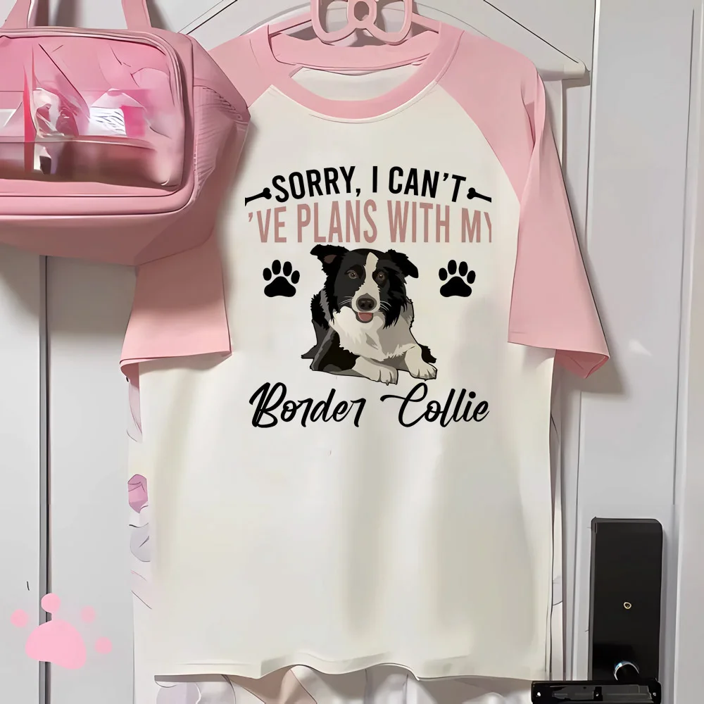 Border Collie t shirt women designer harajuku Tee female funny designer clothes