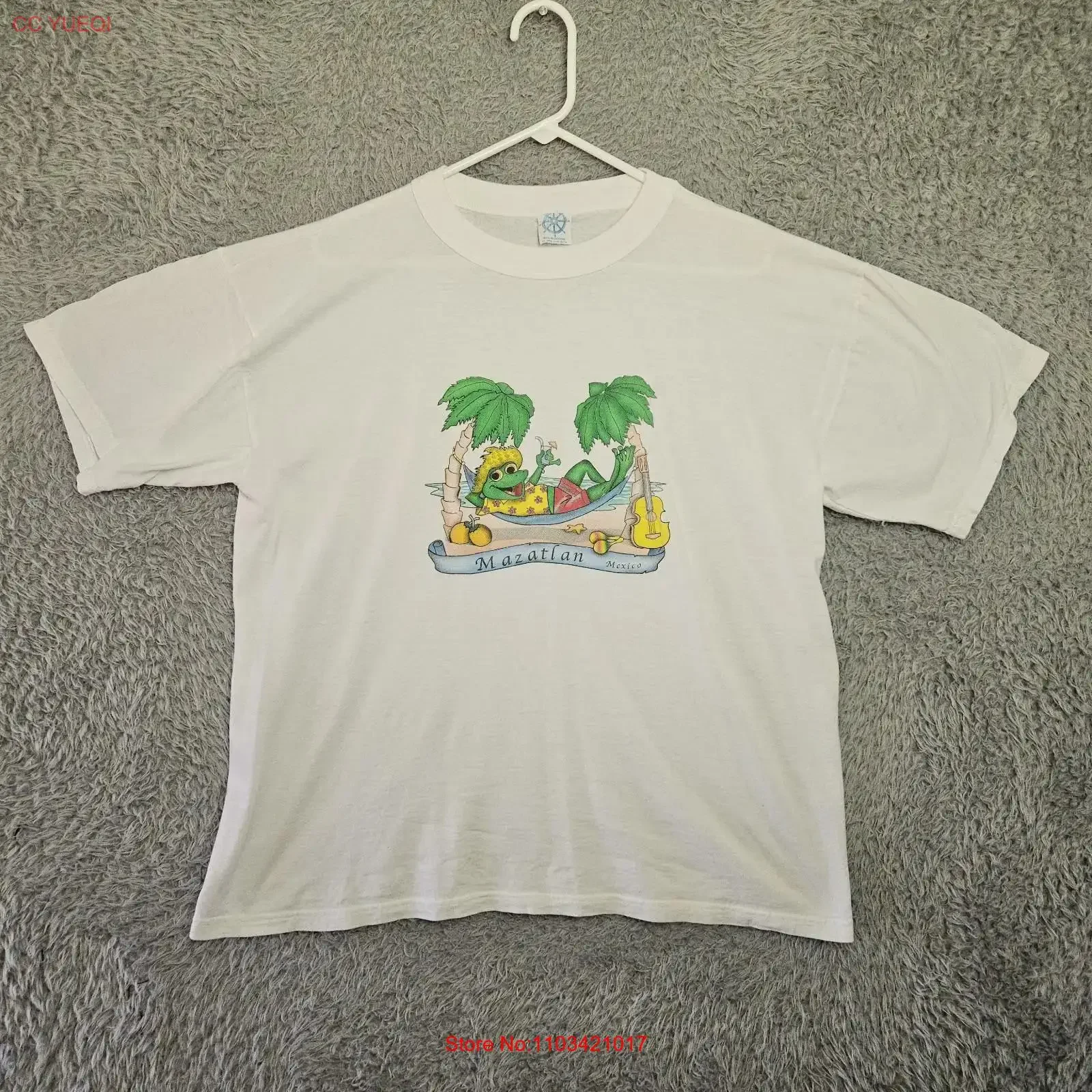 Camiseta vintage para hombre XL con diseño de ranas, animales, naturaleza, Mazatlán, rueda de barco, divertida, estilo vintage de los años 90, lavada, versátil, suave, cómoda y a la moda.