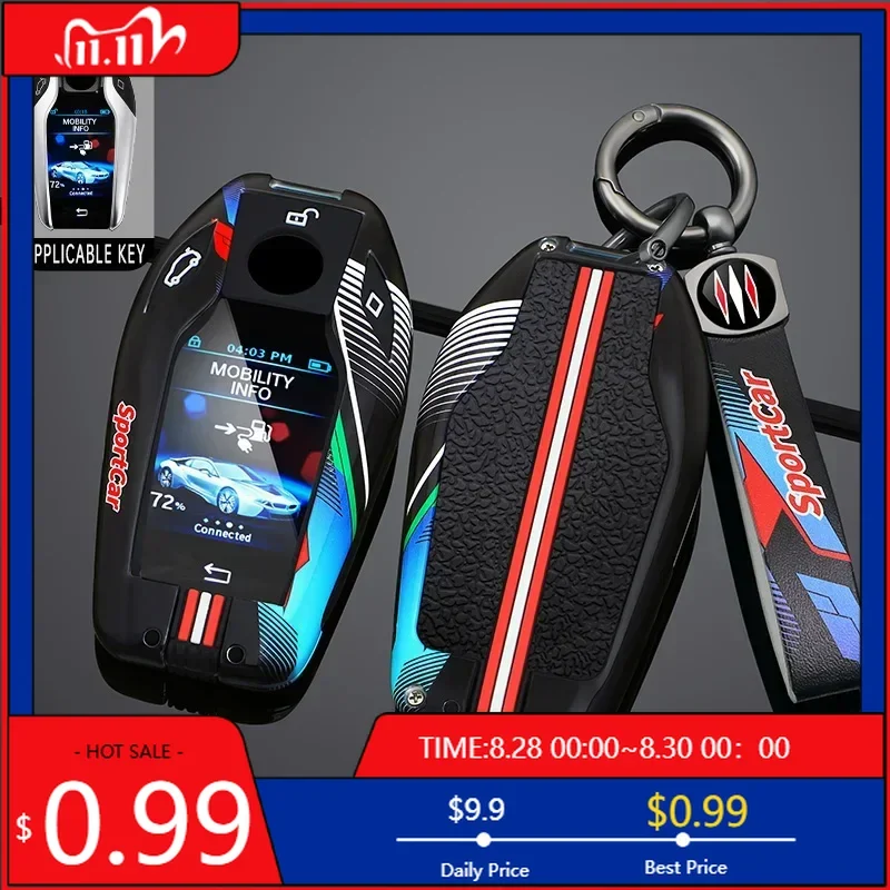 

Внутренние наклейки в гоночном стиле, металлический чехол для ключей от автомобиля для BMW 5 7 серии G01 X3 G02 X4 G05 X5 G07 X7 G12 G11 G30 G32 G31 I8 I1