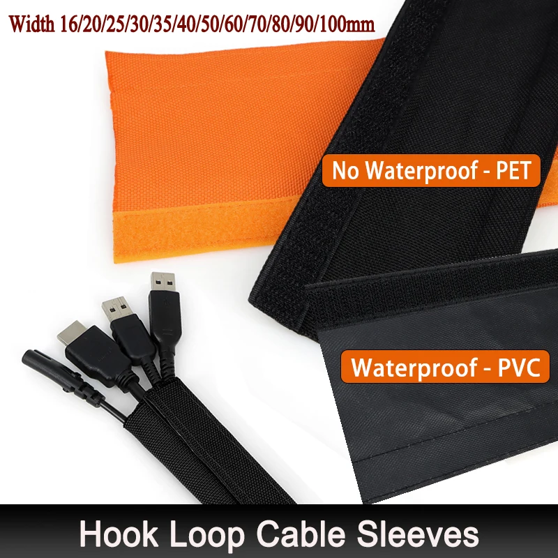 1-10M PET Braided Cable Sleeve 16mm - 100mm Waterproof PVC Wire Harness Protect Sheath Management Line Wrap Cable Organizer
