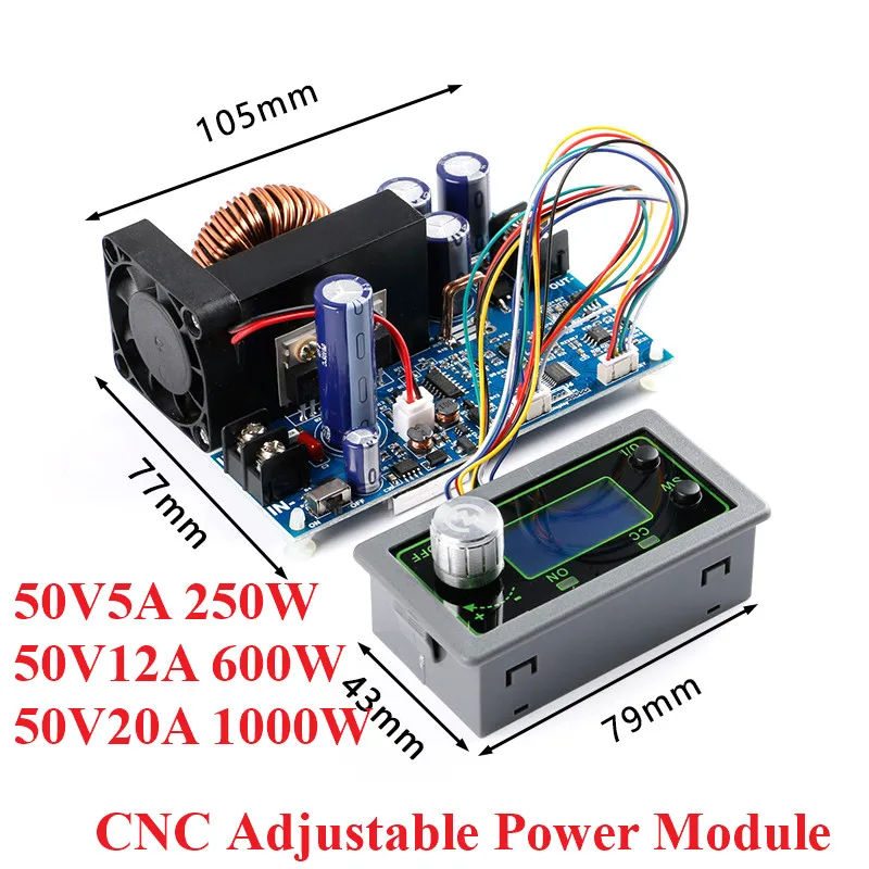 

WZ5020L DC 50V5A 250W 50V12A 600W 50V20A 1000W Power Supply Module Adjustable CNC Step-down Voltage Current Meter LCD Display