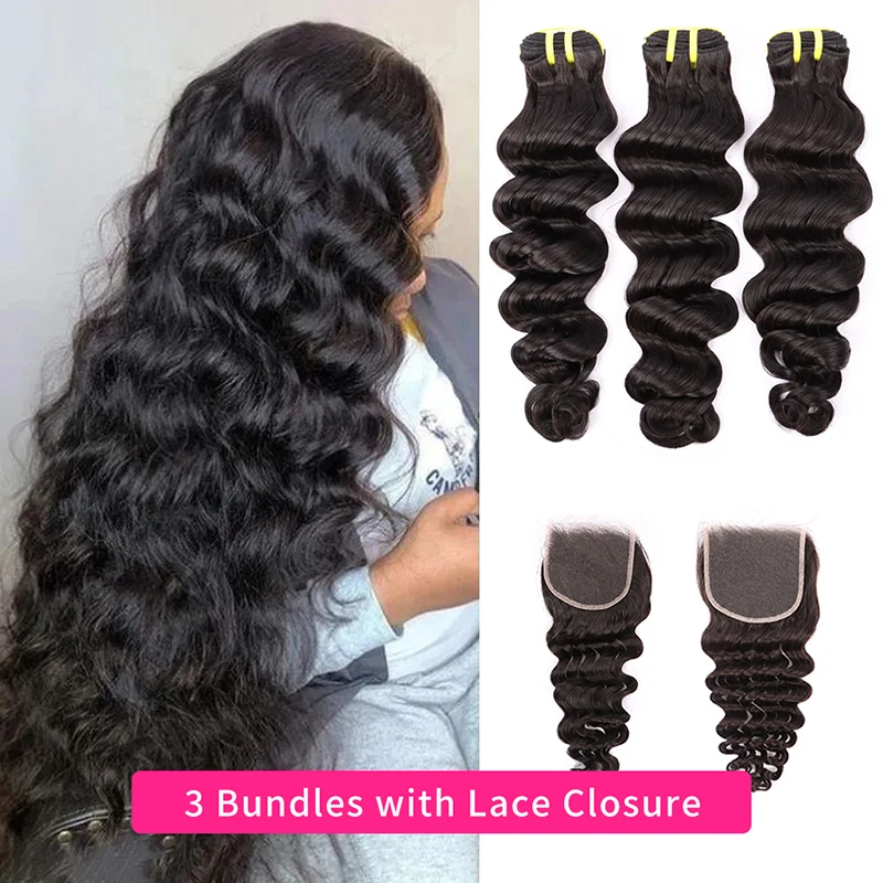 Yiwigs 30 Inch Raw Human Hair Deep Wave Weave Bundles Remy Extensions With Transparent HD Lace Closure Frontal 4x4 5x5 13x4