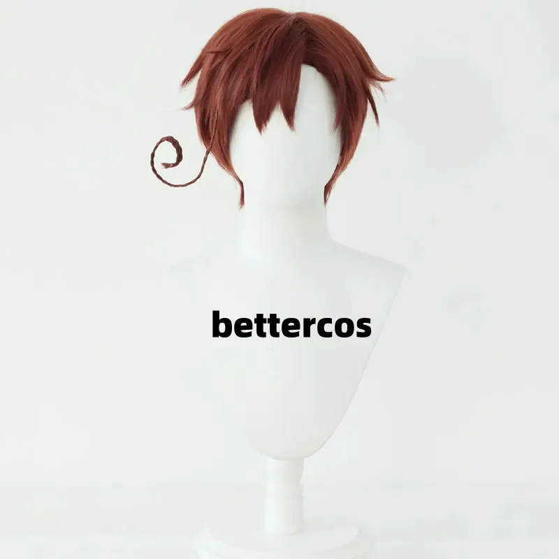 zz04zz12Axis Powers เฮตาเลียวิกผมอิตาลีตอนเหนือเฟลิเซียโน่ วาร์กาสสีแดงสีน้ำตาลคอสเพลย์วิกผมขนาดเล็กถักเปียที่ถอดออกได้