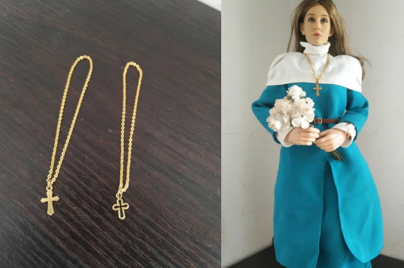 

1:6 Soldier Trend Accessories Jewellery Necklace Goden Cross Model fit 12" Action Figure Collectable Scene DIY