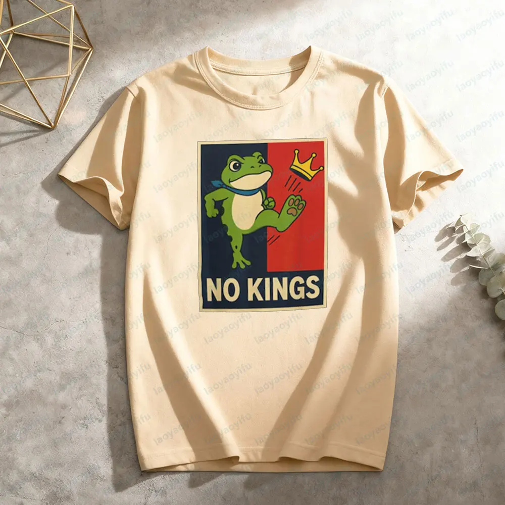 لا الملك قميص بورتلاند الضفدع الاحتجاج المحملة مقاومة الضفدع تي شيرت النشاط السياسي أفضل الرجال النساء عادية Crewneck القطن قصير الأكمام