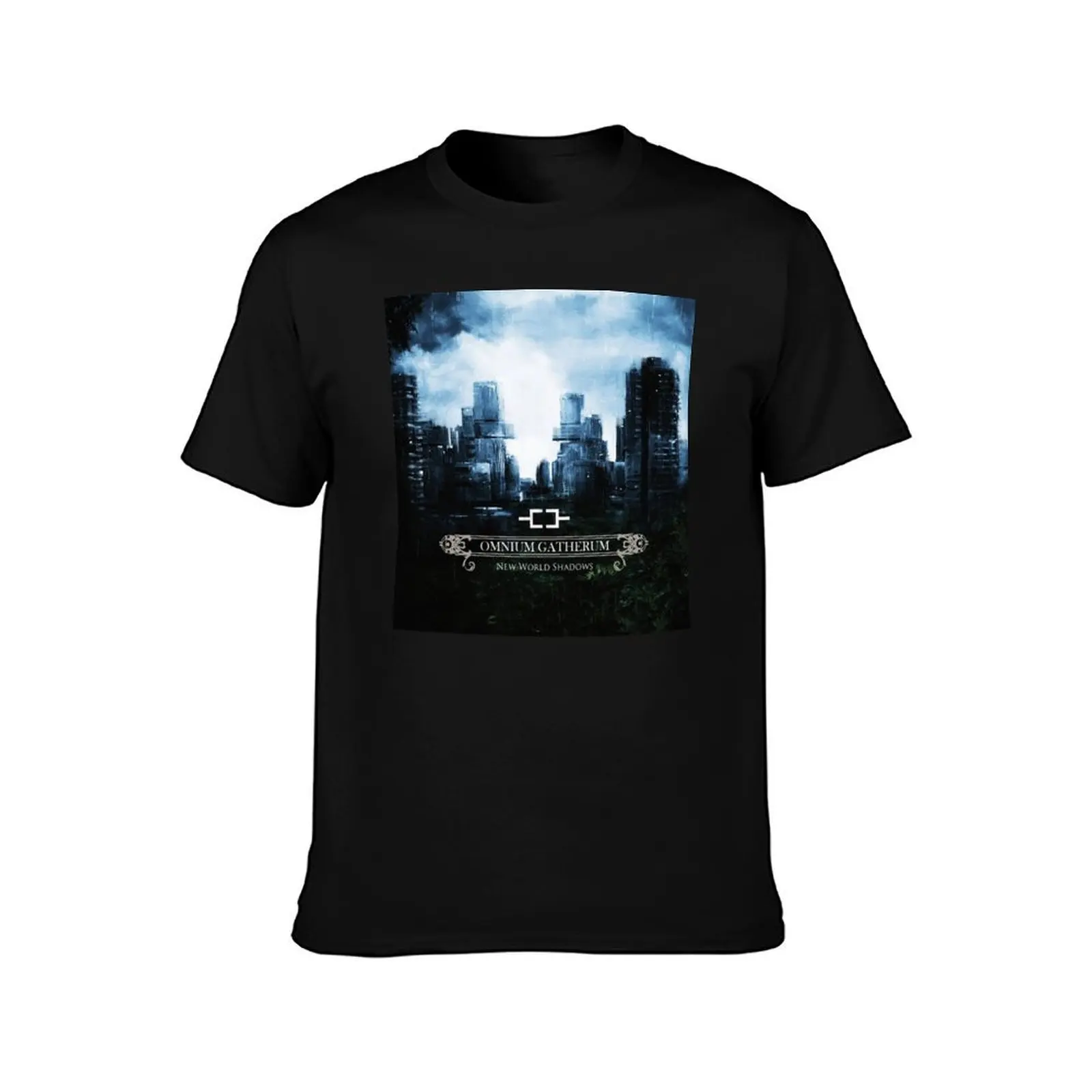 New World Shadows Omnium Gatherum T-Shirt, Summer Casual Cotton Tee, Oversized Streetwear Tops, Vintage Graphic Print