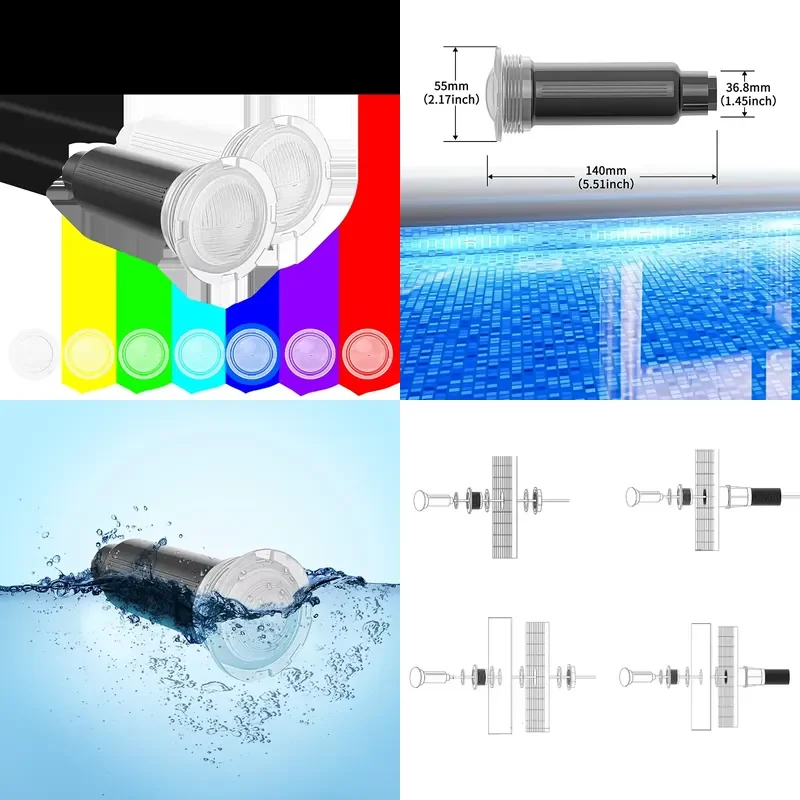Refined Replacement for Jandy WATERCOLORS Multi Color Changing RGBW 12W 50FT 100FT Nicheless Led Pool Lights