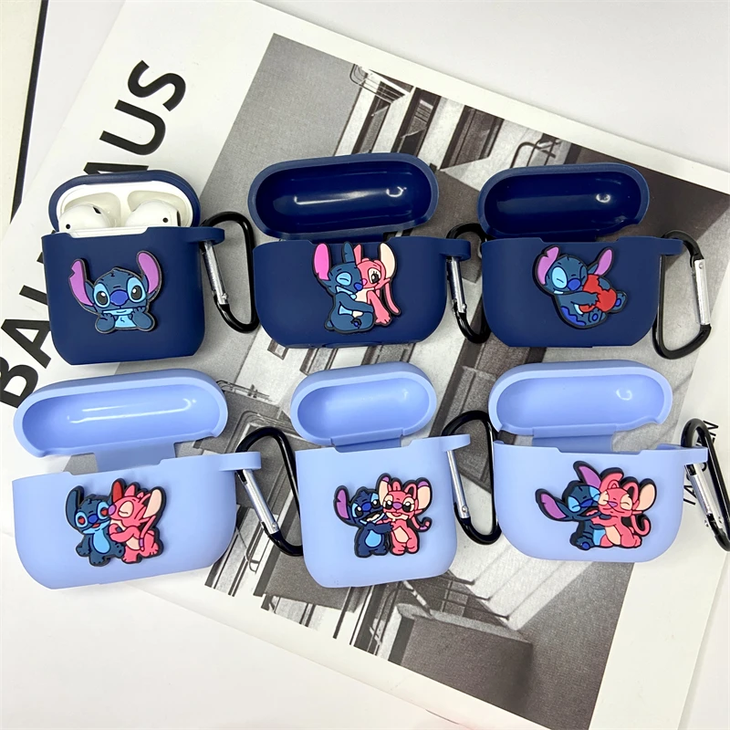 Disney-Étui de protection pour écouteurs pour Apple AirPods, Couple Stitch, Angel, 1, 2, 3, Generation Airpods Pro, Pro2, Bluetooth, Sauna Phone Case