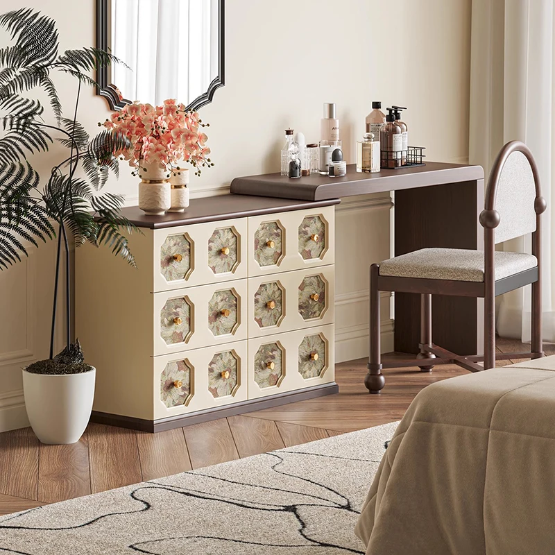 European Modern Vanity Table Drawers Luxury Makeup Bedroom Dressing Table Wood Bedside Mesa De Maquillaje Postmodern Furniture