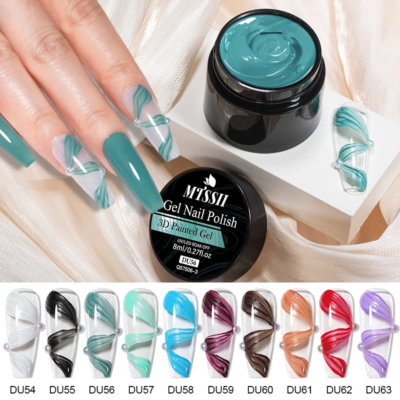 MTSSII 3D-Skulptur Malerei Gel Nagellack Verbesserte feste Schnitzerei Sand Creme Gel Nail Art DIY geschnitzte Gips bemalte Blumen