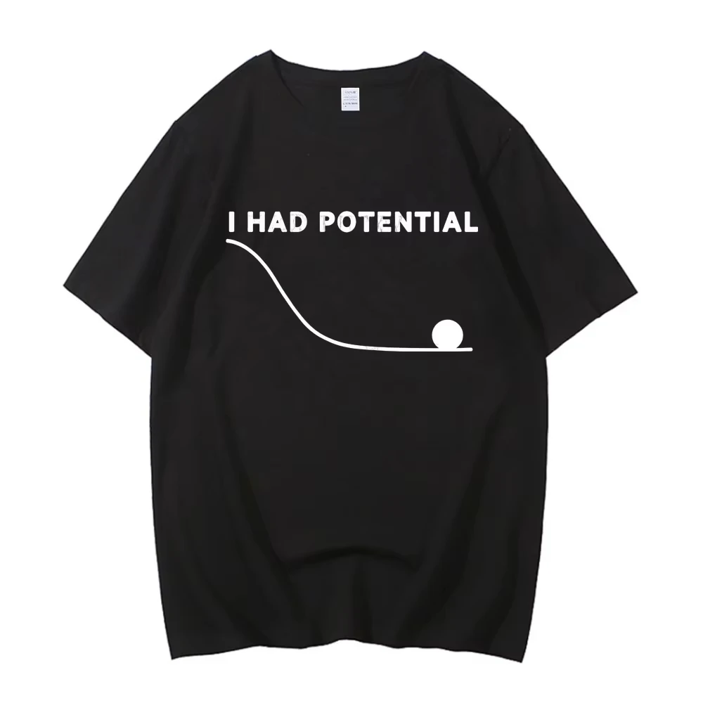 Project Hail Mary I Had Potential Cat Graphic T‑shirt Unisex Washed Cotton O‑neck Short Sleeve Casual Streetwear Tops