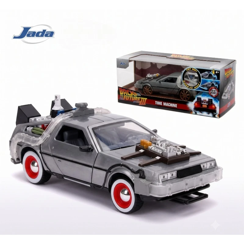 In Stock 100% Original Jada Toys Back to the Future Part 3 DeLorean Time Machine Diecast Model Cars Collectibles Model Toy Japan