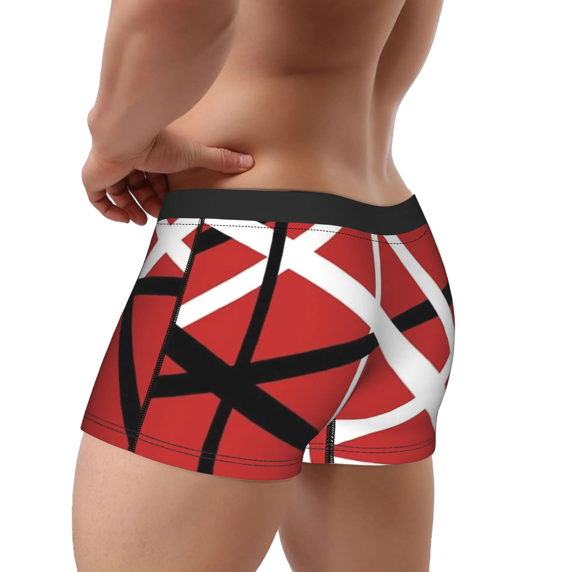 Van Halen EVH Red Black White Boxer Shorts 3D Pouch Underwear Trenky Custom Boxer Brief Soft Trend Males Underpants Plus Size