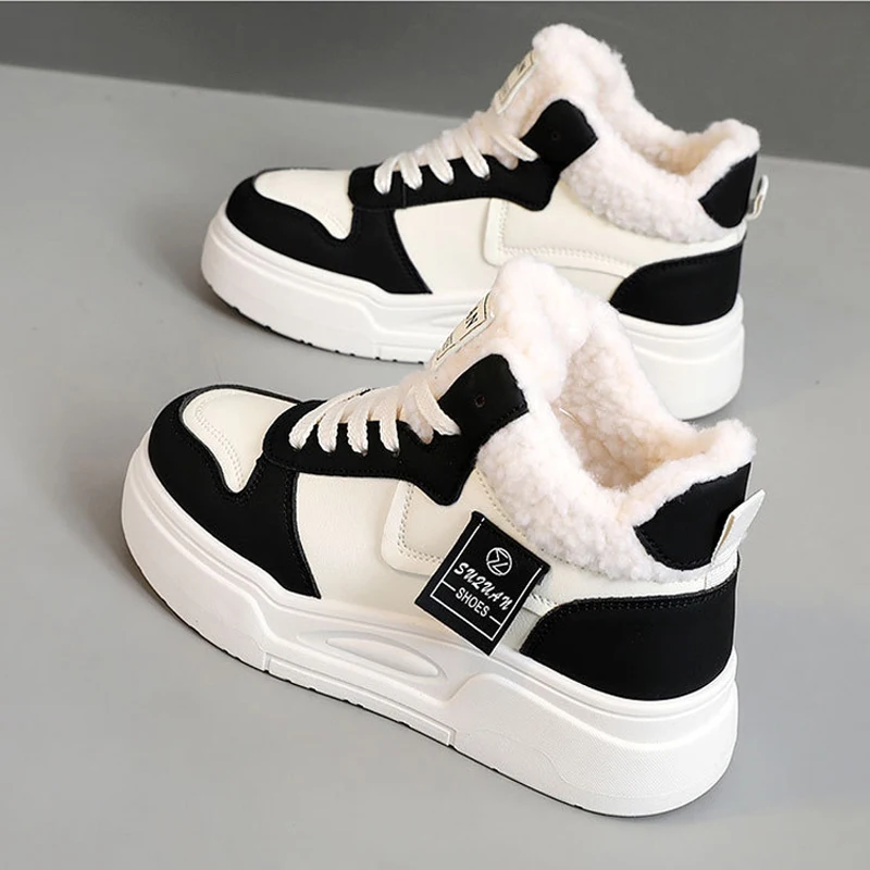 

Women's Winter Thick Bottom Waterproof Anti-slip High Help Sports Board Shoes Warm Fleece Lined Snow Boots Thickened